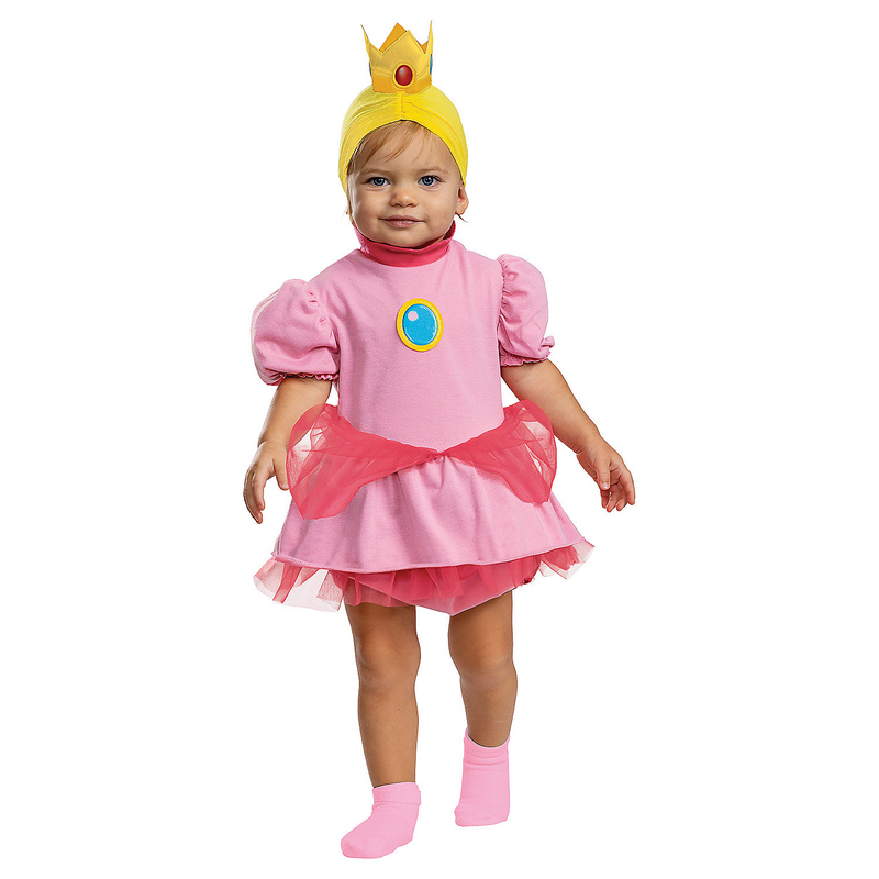 Adorable Baby Mario Bros Princess Peach Costume for Halloween Parties and Family Events