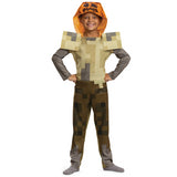 Kids Classic Minecraft Husk Jack O Lantern Hooded Jumpsuit Costume for Halloween Parties and Theme Events