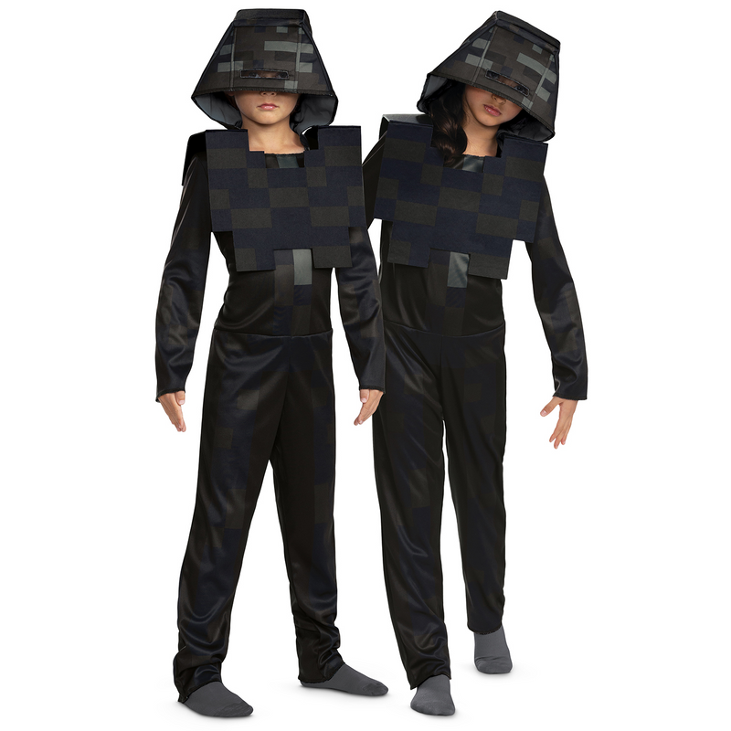 Kids Minecraft Wither Skeleton hooded jumpsuit