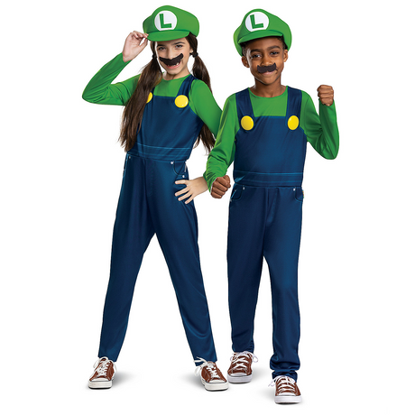 Kids Classic Elevated Super Mario BrosT Luigi Costume