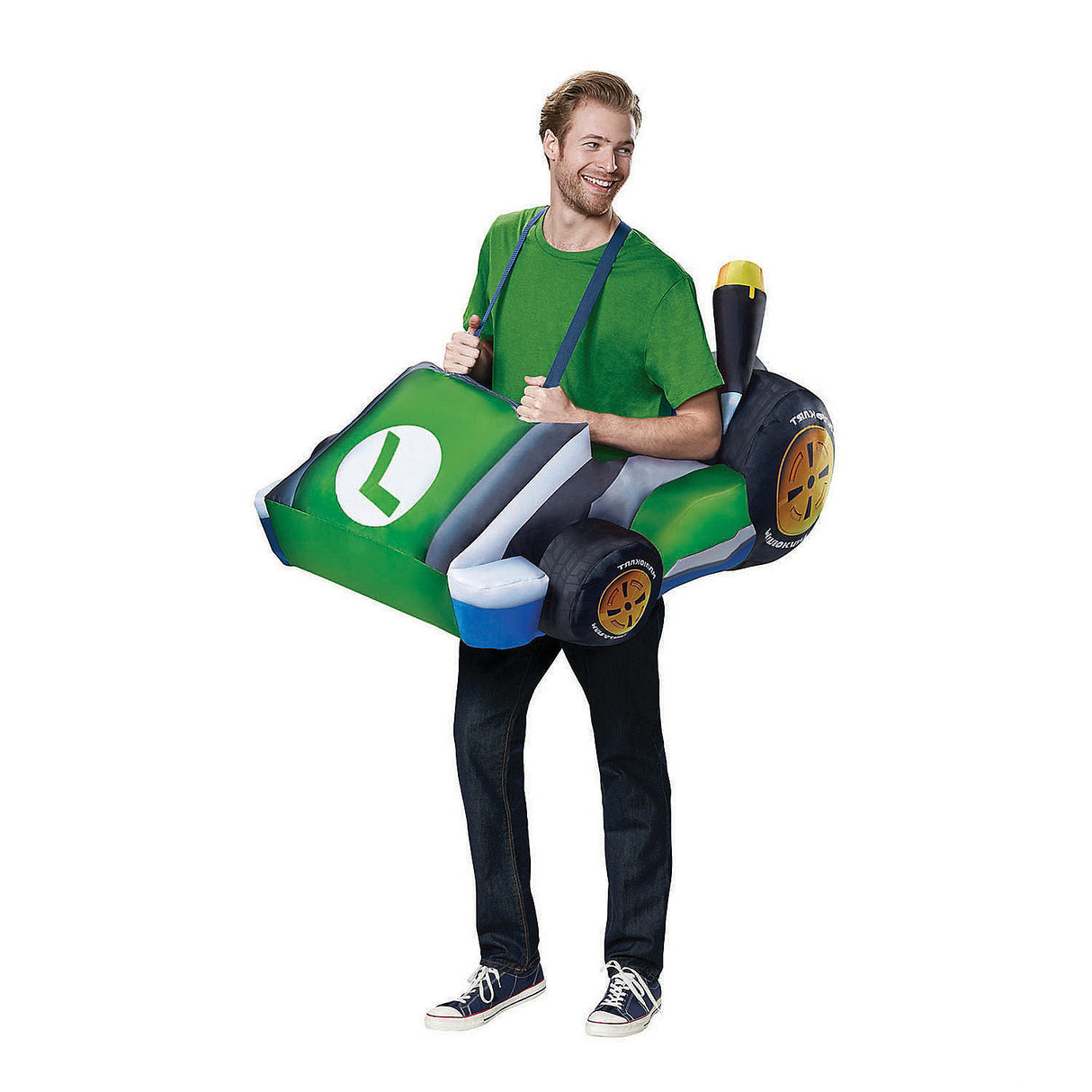Inflatable Luigi Kart Adult Costume for Halloween Parties Video Game Events and Costume Contests