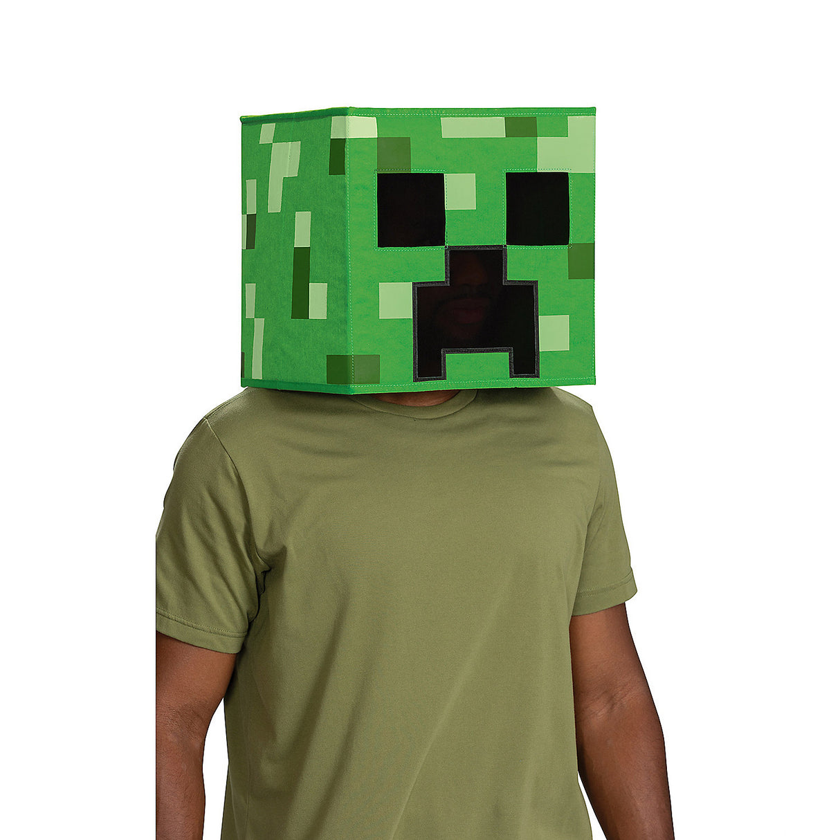 Special Minecraft Anniversary Creeper Block Head Mask for Halloween-Themed Parties and Fun Costumes