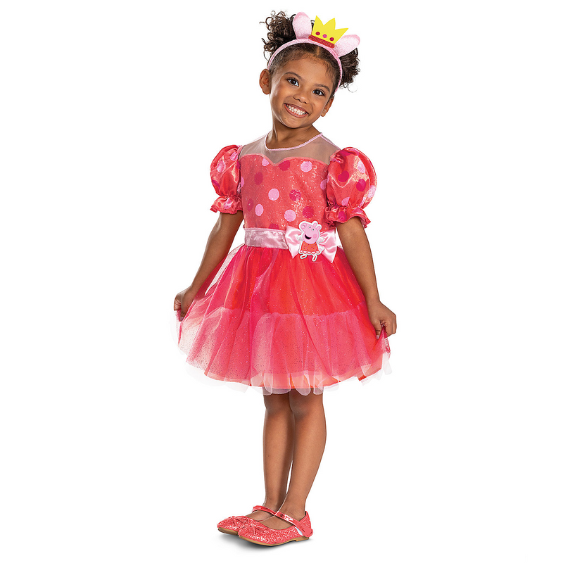 Toddler Peppa Pig Anniversary Dress Costume for Birthday Parties Holiday Fun and Imaginative Play