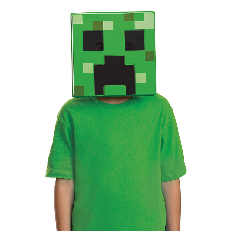 Kids Minecraft Creeper 3D Paper Mask for Halloween Costume Parties and Minecraft Themed Events