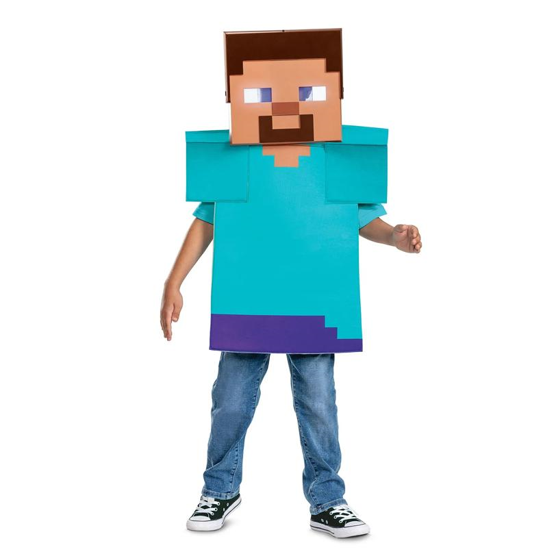 Kids Light-Up Minecraft Steve Costume Kit