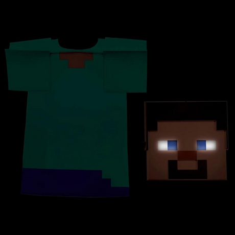 Kids Light-Up Minecraft Steve Costume Kit