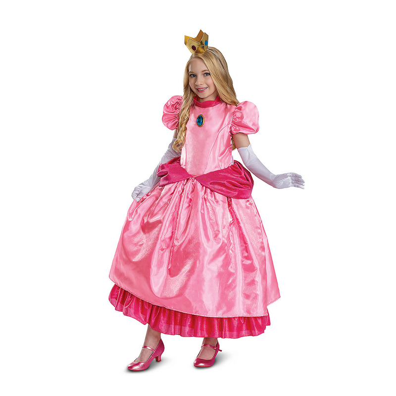 Girl's Elevated Super Mario BrosT Princess Peach Costume