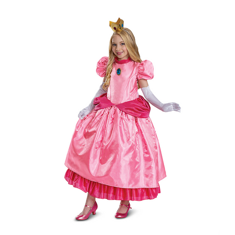 Girl's Elevated Super Mario BrosT Princess Peach Costume