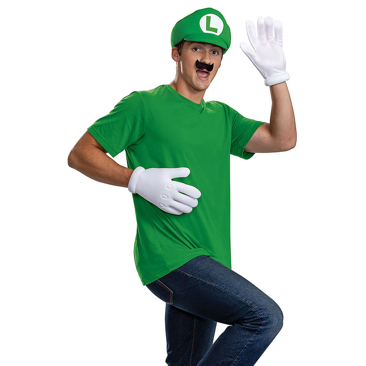 Classic Super Mario Bros Luigi Costume Accessory Kit for Fun Halloween Parties and Themed Events