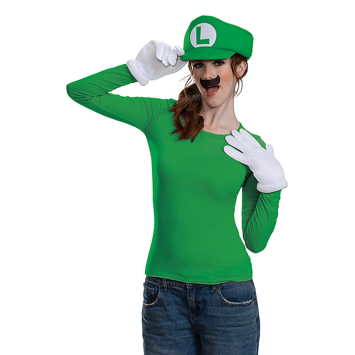Classic Super Mario Bros Luigi Costume Accessory Kit for Fun Halloween Parties and Themed Events
