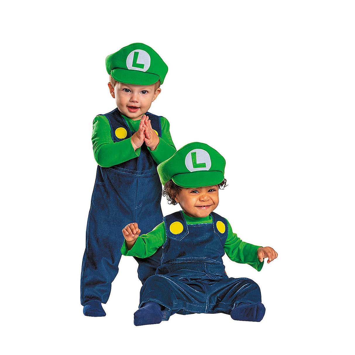 Adorable Baby Luigi Jumpsuit Costume for Halloween Parties and Super Mario Themed Events