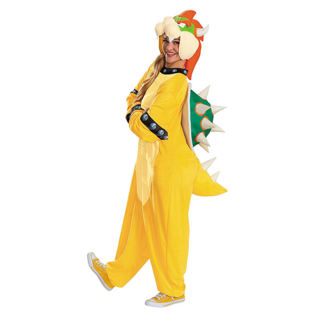 Adults Super Mario Bros. Bowser Hooded Jumpsuit Costume