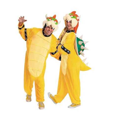 Adults Super Mario Bros. Bowser Hooded Jumpsuit Costume