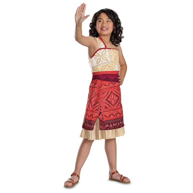 RADYAN Adventurous Island Girl Costume Outfit Set for Kids Halloween, front view of the product