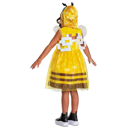 Kids Minecraft Bee Hooded Dress Costume
