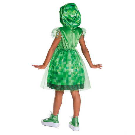 Kids Minecraft Creeper Hooded Dress Costume