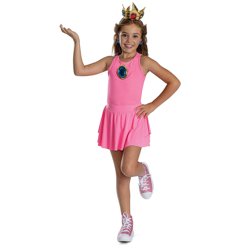 Kids Princess Peach Crown Jewels Set for Super Mario Themed Parties and Dress-Up Fun