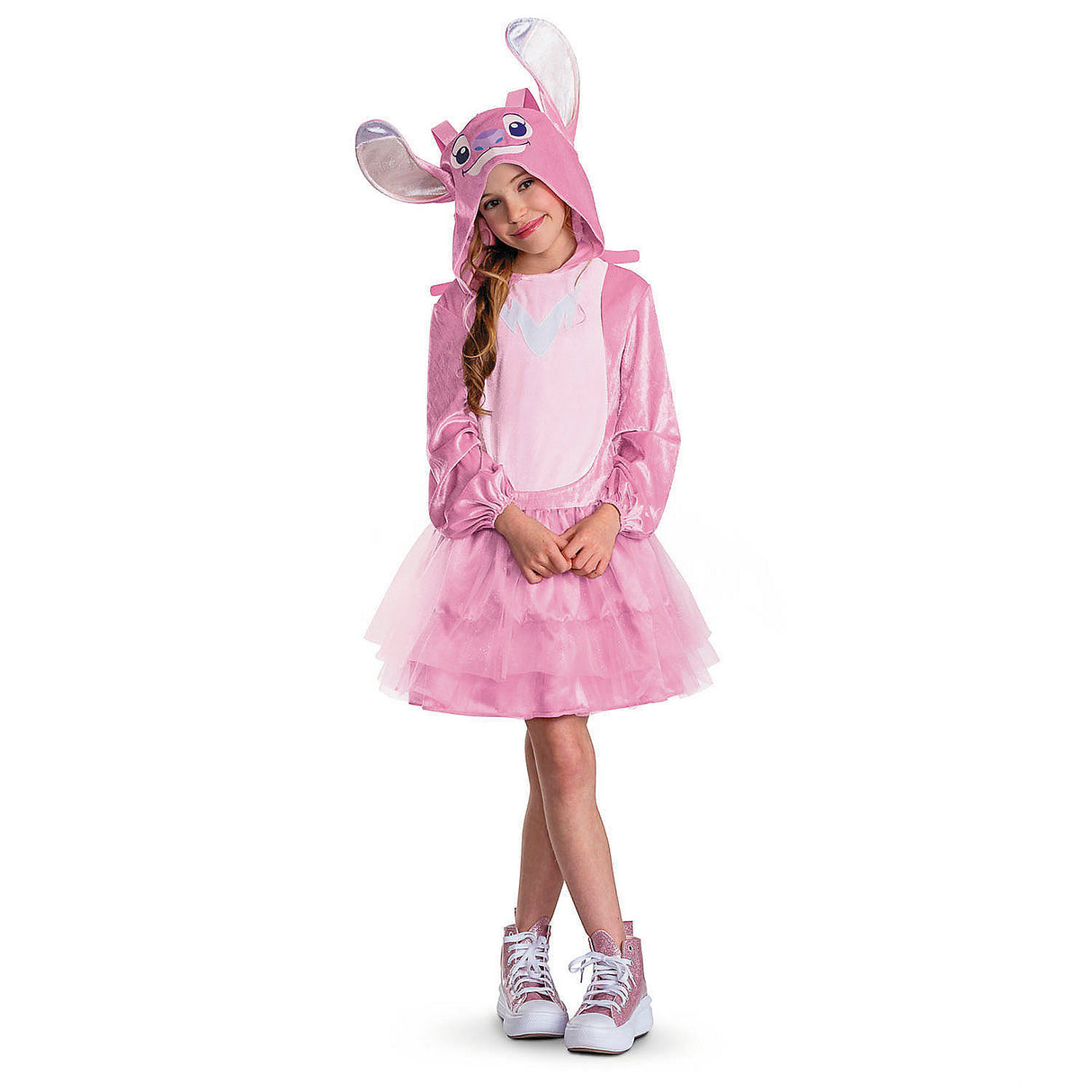 Kids Disney Lilo and Stitch Angel Hooded Dress Costume for Halloween Parties and Fun Dress Up