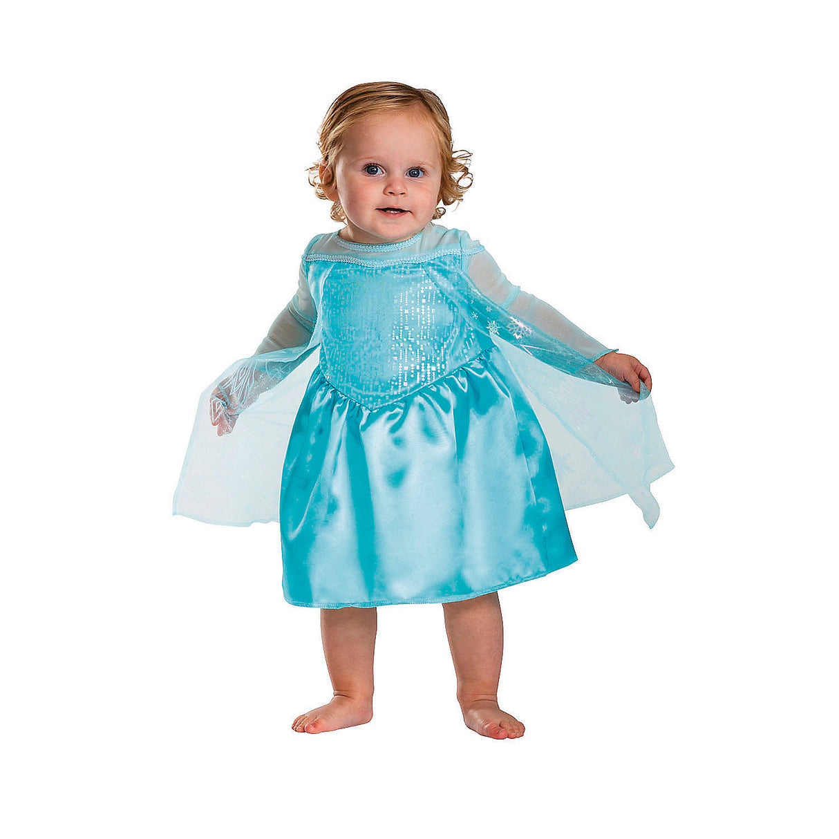 Adorable Baby Frozen Elsa Dress Costume for Halloween Parties Trick-or-Treating and Dress Up Fun