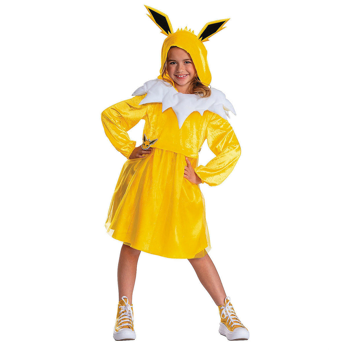 Kids Pokmon Jolteon Hooded Dress Costume for Halloween Parties Trick or Treating Adventures and Dress Up Fun