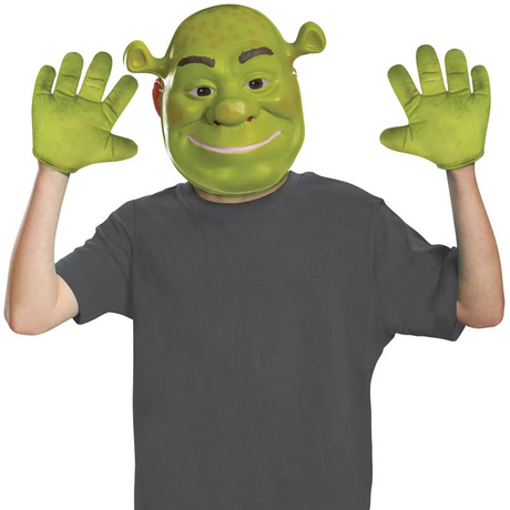 Adults Shrek Shrek Mask & Gloves Costume Kit