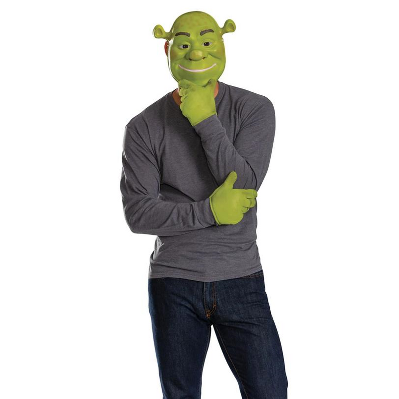 Adults Shrek Shrek Mask & Gloves Costume Kit