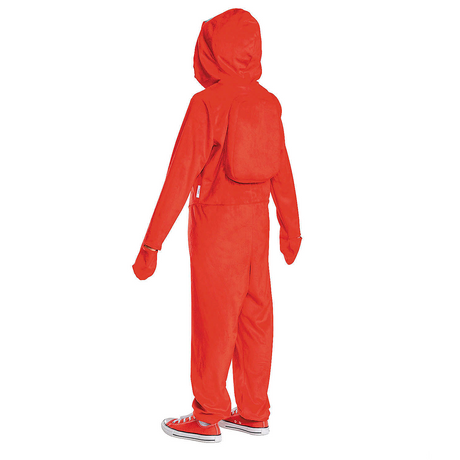 Kids Among Us Red Impostor Hooded Jumpsuit Costume