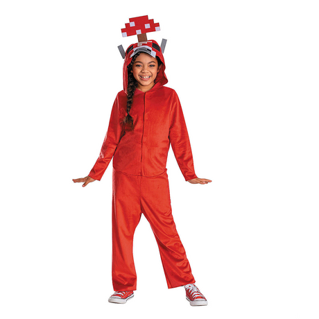 Kids Classic Minecraft Mooshroom Hooded Jumpsuit Costume