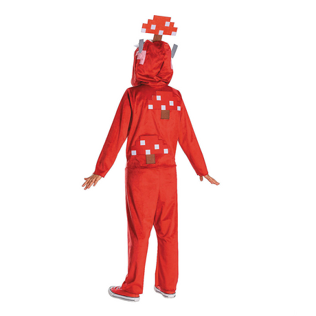 Kids Classic Minecraft Mooshroom Hooded Jumpsuit Costume