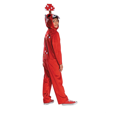 Kids Classic Minecraft Mooshroom Hooded Jumpsuit Costume