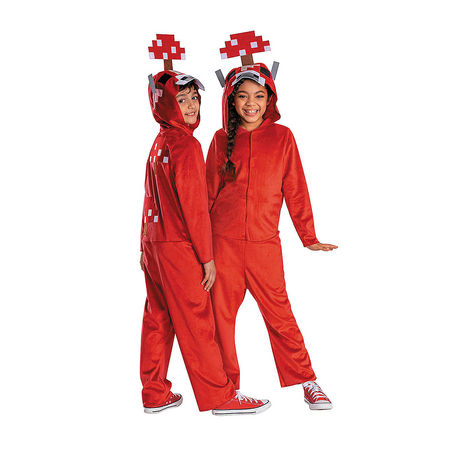 Kids Classic Minecraft Mooshroom Hooded Jumpsuit Costume