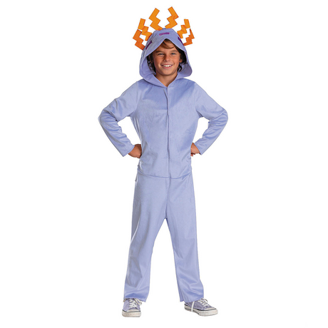 Kids Classic Minecraft Purple Axolotl Hooded Jumpsuit Costume
