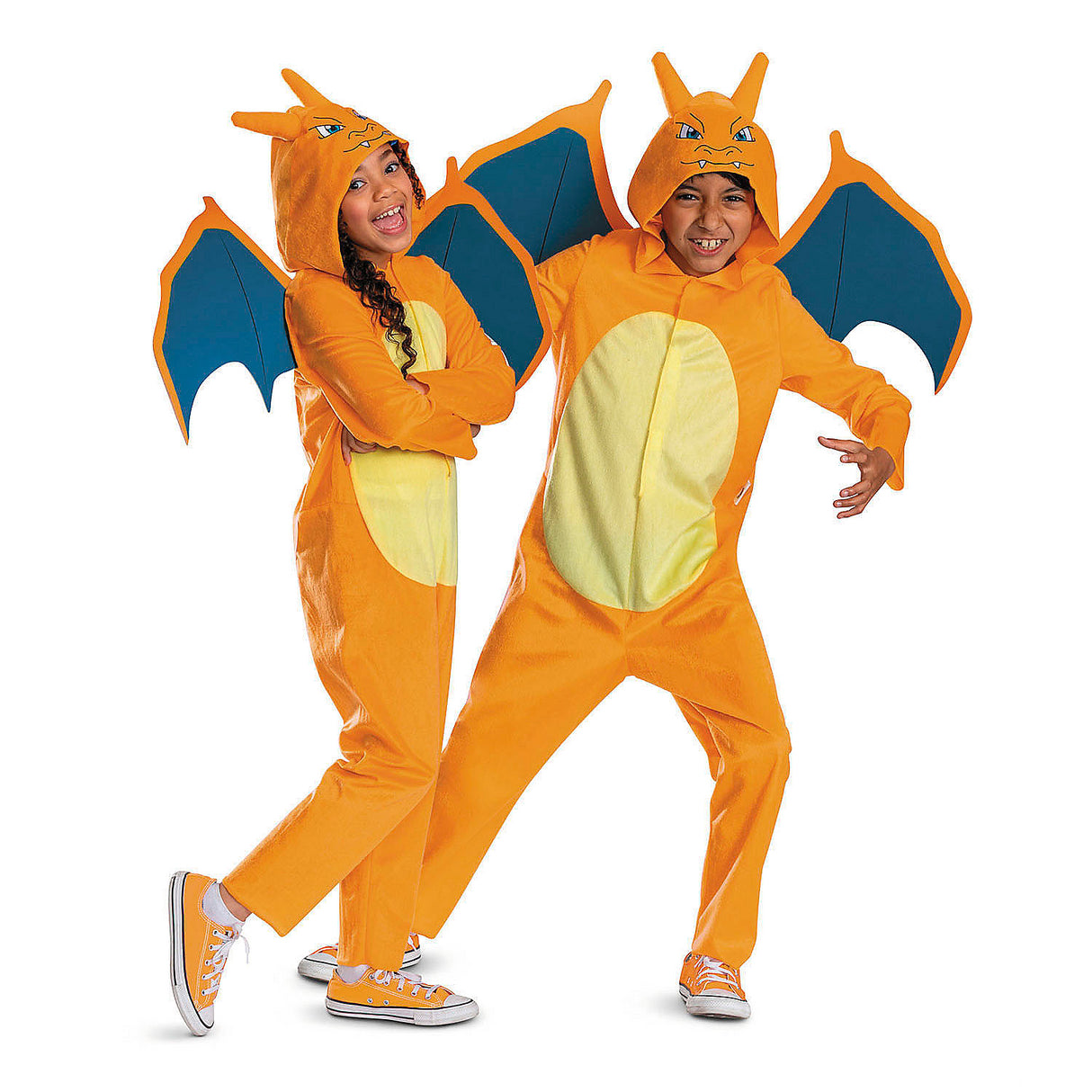 Kids Charizard Hooded Jumpsuit Costume for Halloween Parties and Trick or Treating Fun