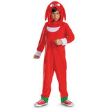 Kids Classic Sonic the Hedgehog Knuckles Hooded Jumpsuit Costume