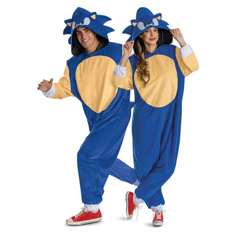 Adults Sonic the Hedgehog Sonic Hooded Jumpsuit Costume
