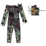Kids Classic Minecraft Creaking Jumpsuit Costume