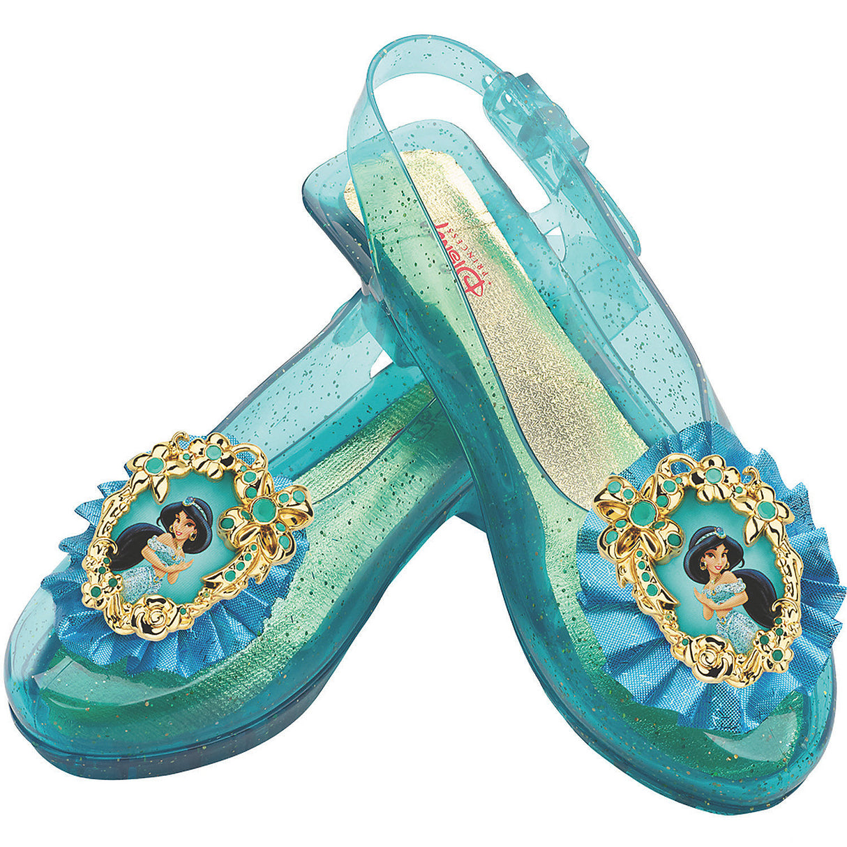 Sparkling Blue Jasmine Child Shoes for Halloween Dress Up and Princess Themed Parties