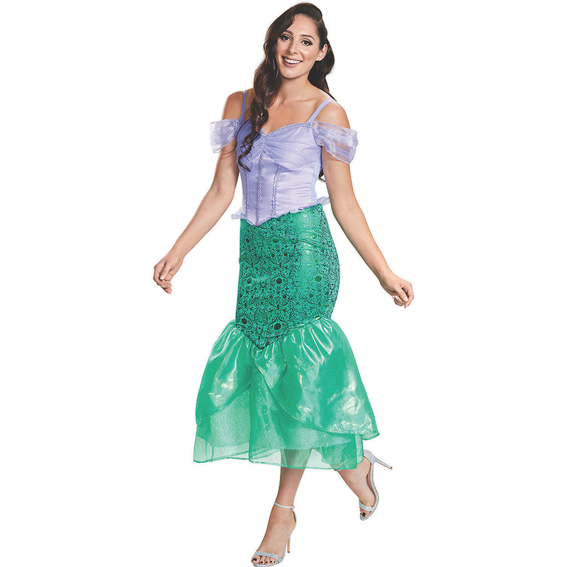 Adult deluxe Ariel mermaid dress costume for Halloween