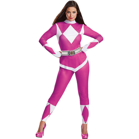 Mighty Morphin Power Rangers Pink Ranger Costume for Halloween Parties and Superhero Events