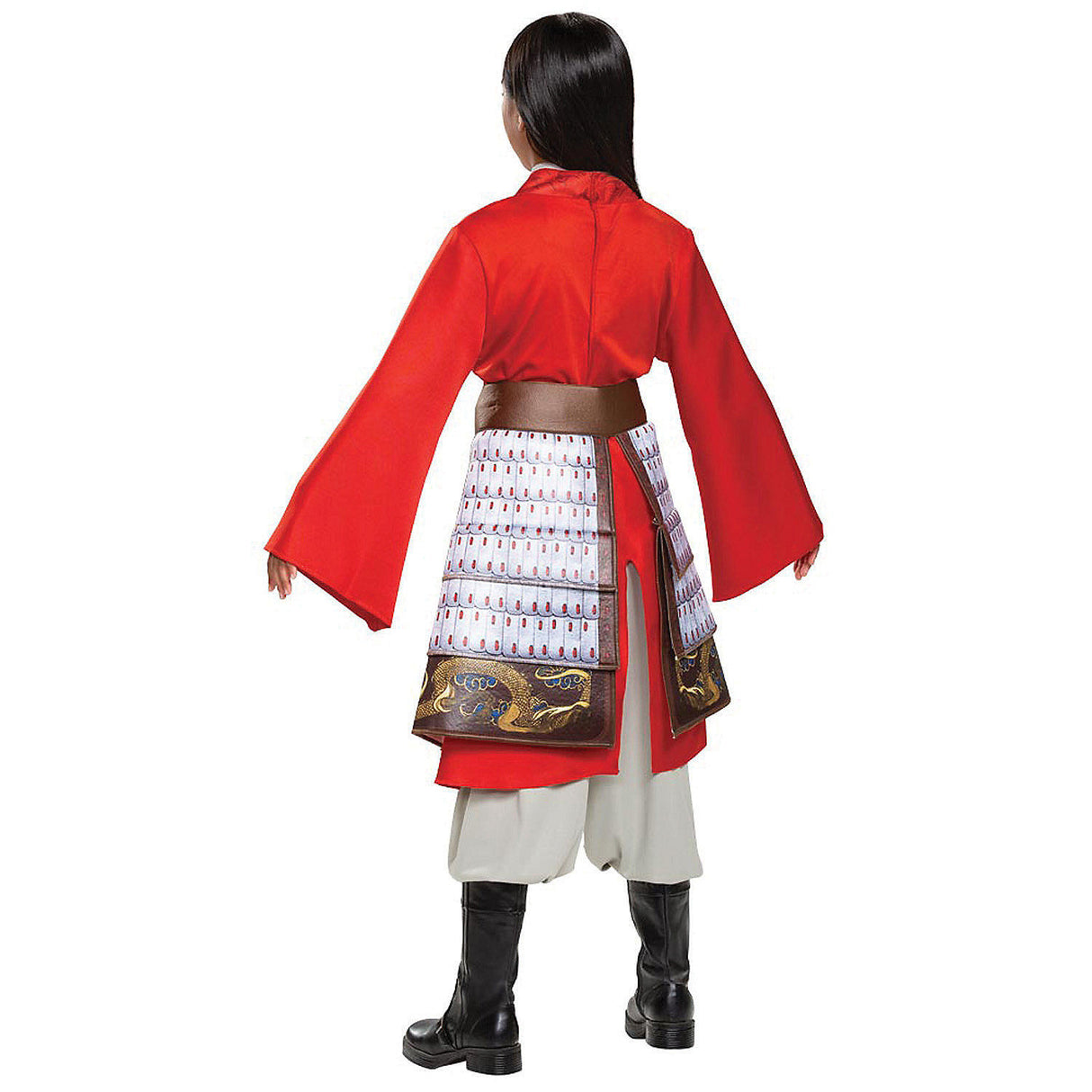 Deluxe Mulan Hero Red Dress for Kids Halloween Parties and Dress-Up Events