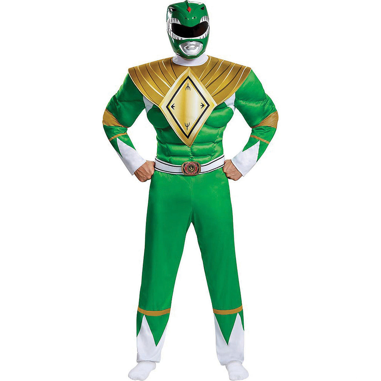 Transform into Green Ranger Classic Muscle Ad Costume for Halloween Parties and Superhero Dress Up Events