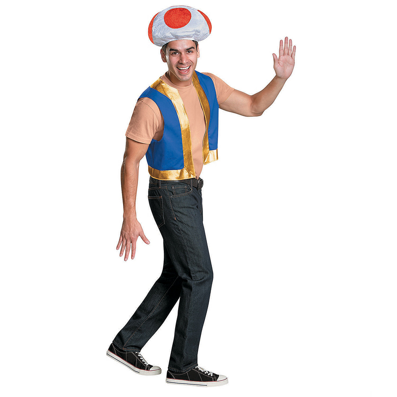 Toad Character Kit for Adult Dress Up Halloween Parties and Super Mario Themed Events