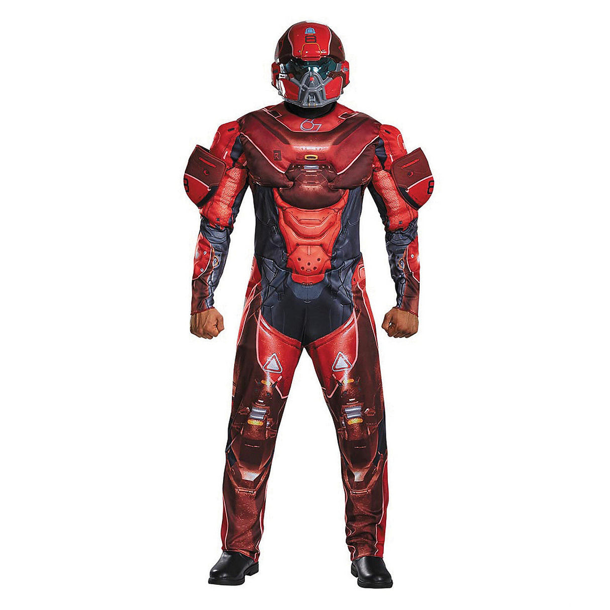 Men's Halo Red Spartan Costume for Halloween Parties Comic Con and Gaming Events
