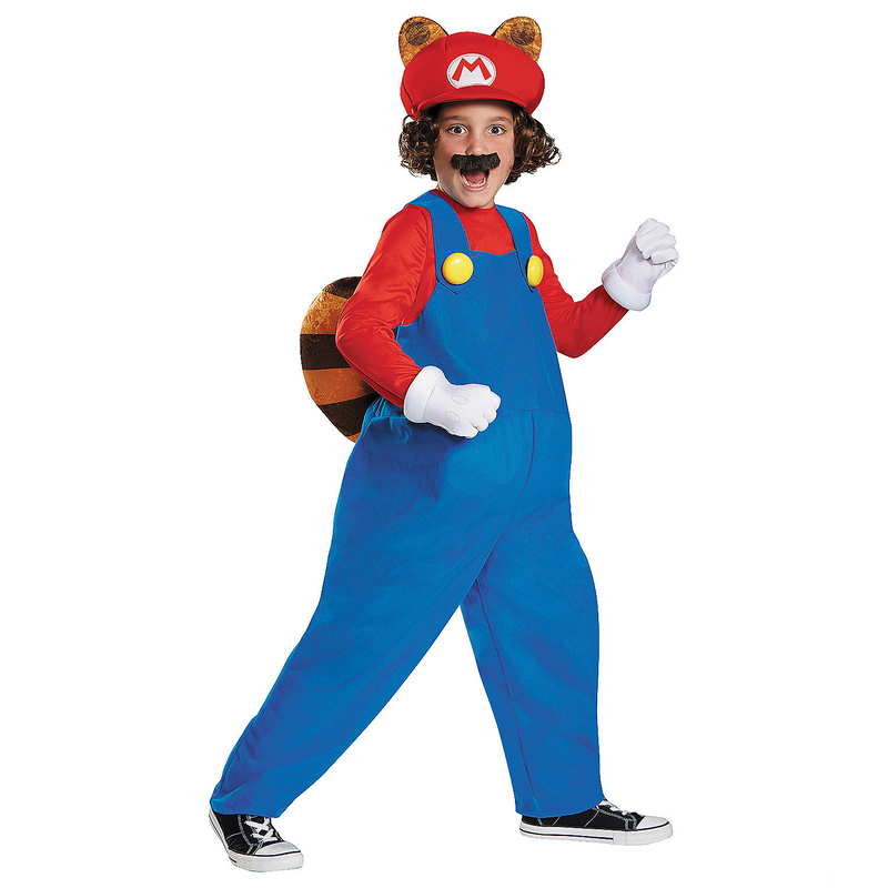RADYAN Deluxe Mario Bros Raccoon Costume with Tail and Raccoon Hat for Kids product image