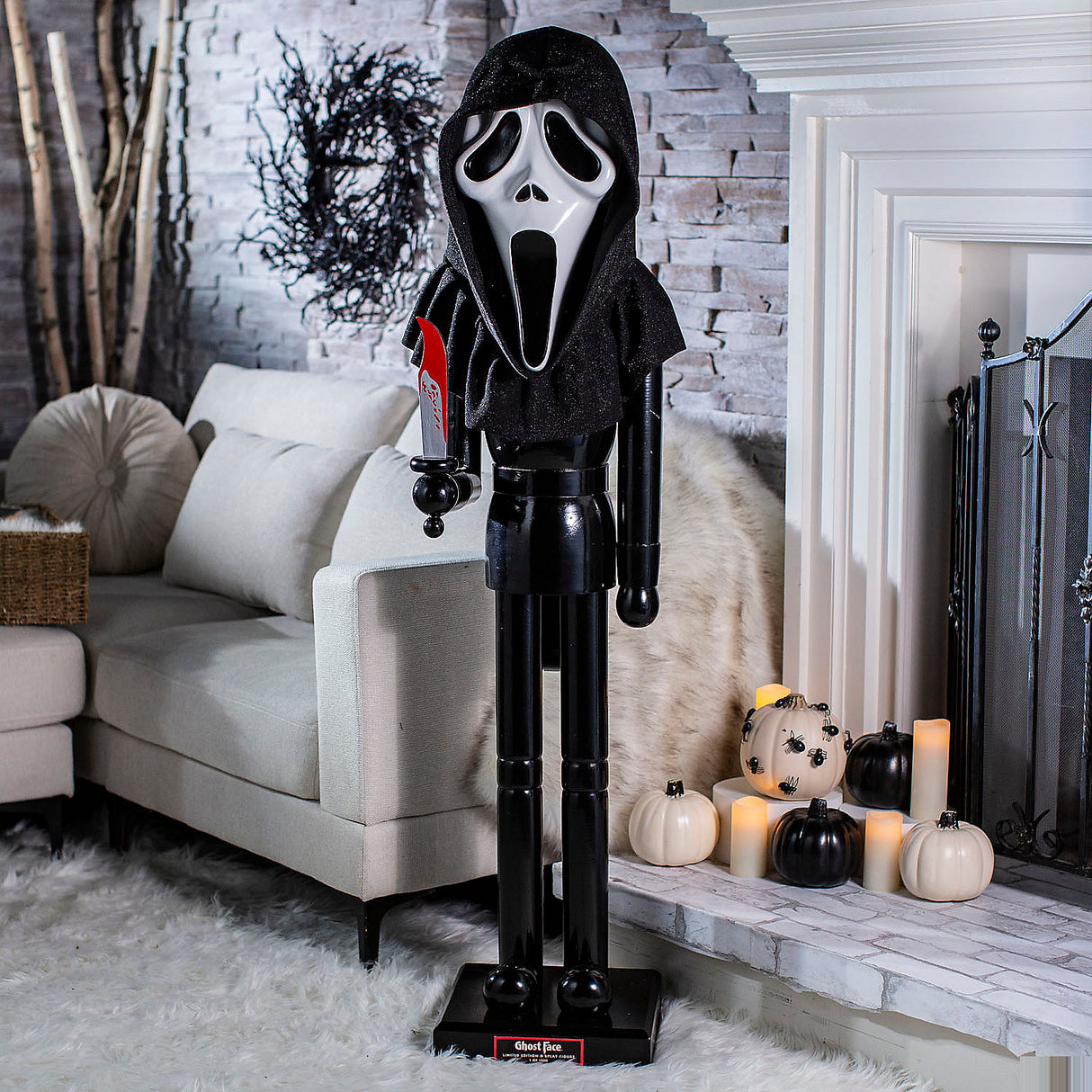 Giant Ghost Face Nutcracker Limited Edition Decoration for Halloween Parties and Spooky Home Decor