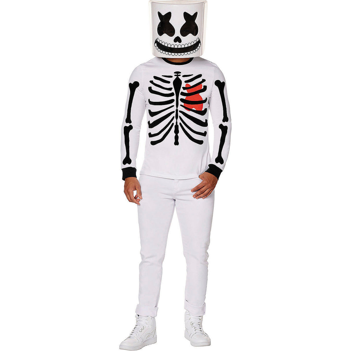 Official Marshmello Skeleton Adult Costume for Halloween Parties and Themed Events