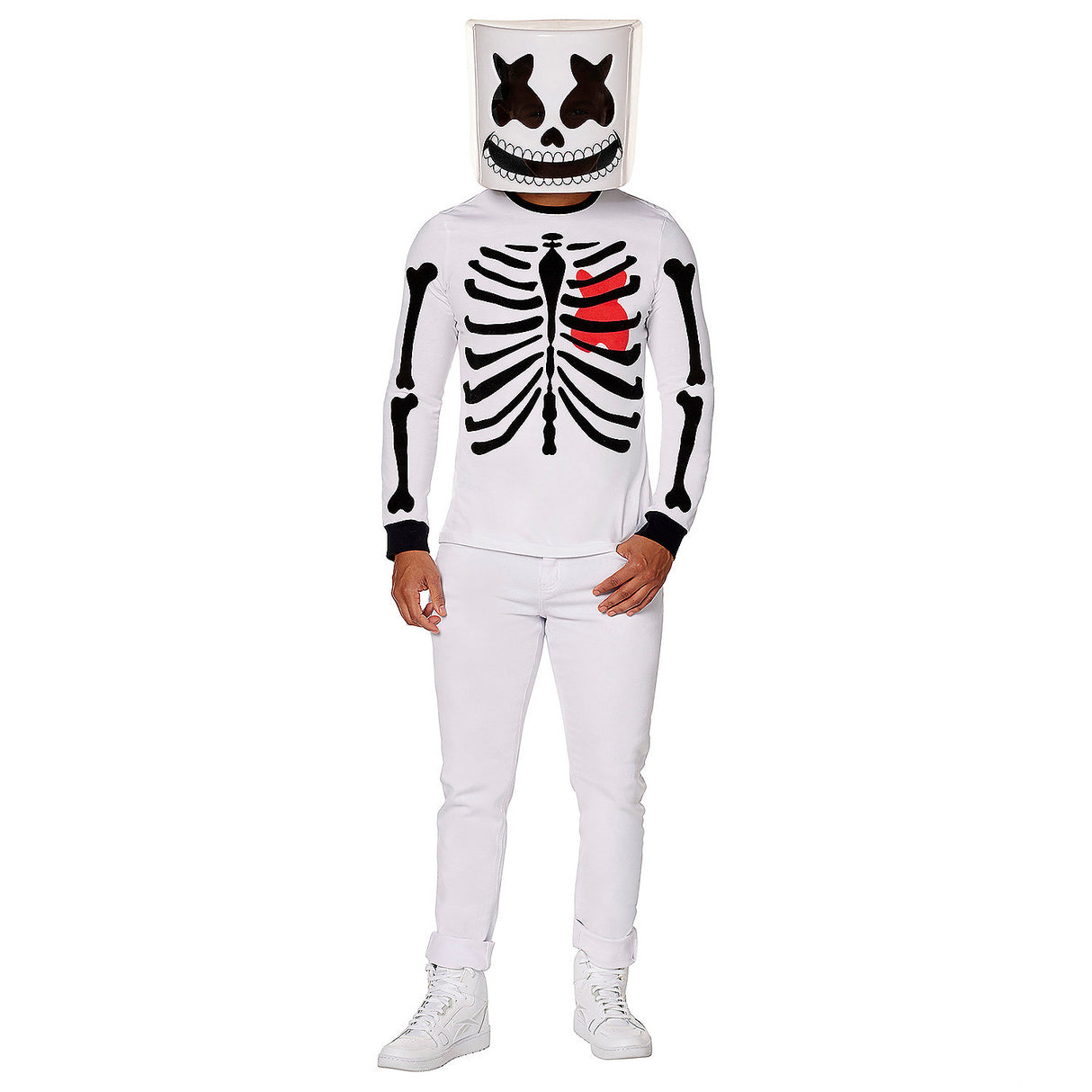 Marshmello Black and White Skeleton Costume for Halloween Parties and Themed Events