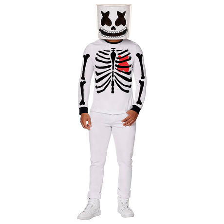 Adults Marshmello Black & White Mello Skeleton Costume