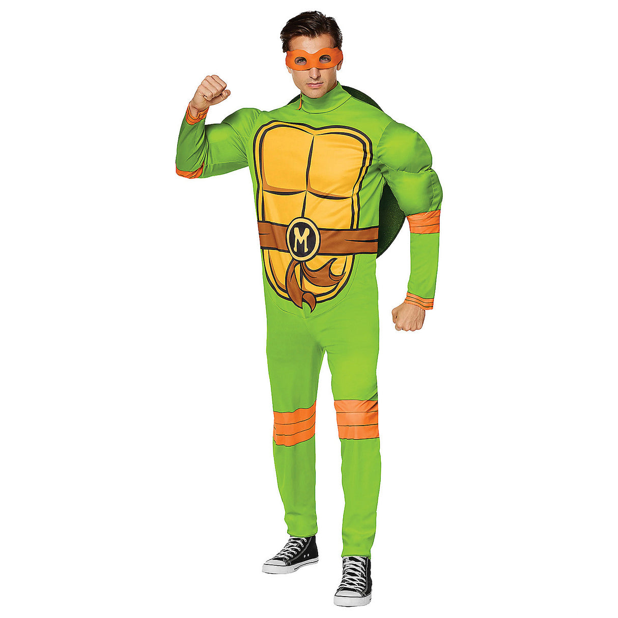 Classic Adult Teenage Mutant Ninja Turtles Michelangelo Costume for Halloween Parties and Themed Events