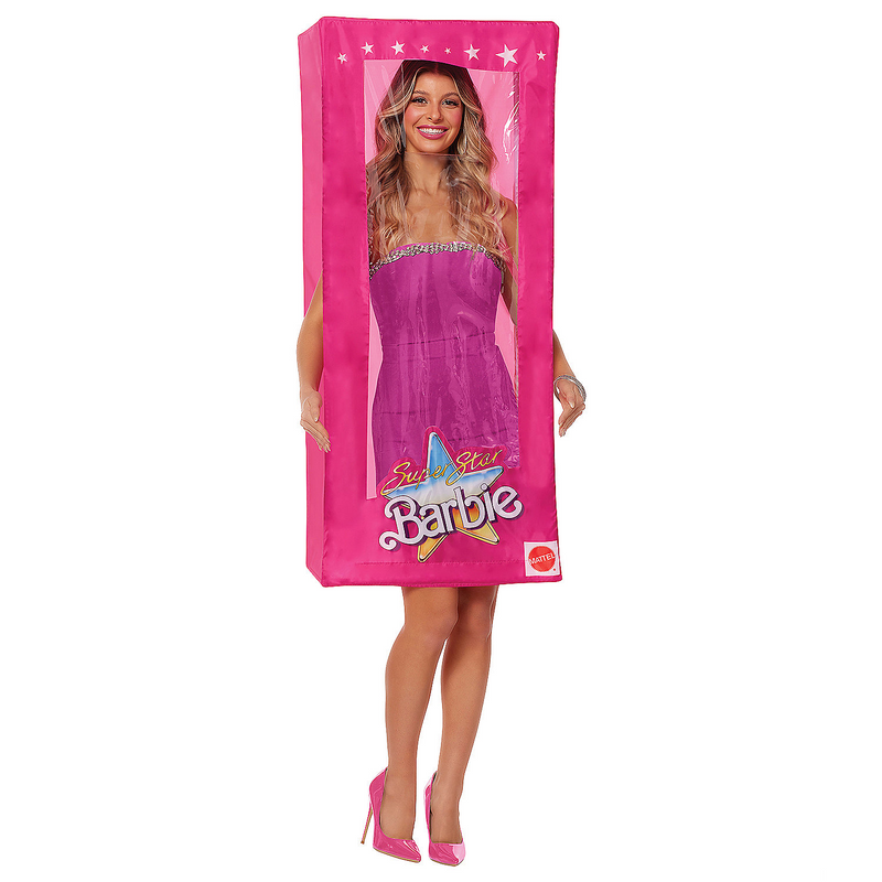 RADYAN Adult Barbie Box Costume with Display Box for Halloween Parties product image showing the product clearly